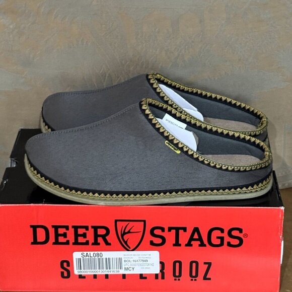 Deer Stags Wherever Slippers Men’s 10M Gray Indoor Outdoor S.U.P.R.O. Comfort - Picture 3 of 13